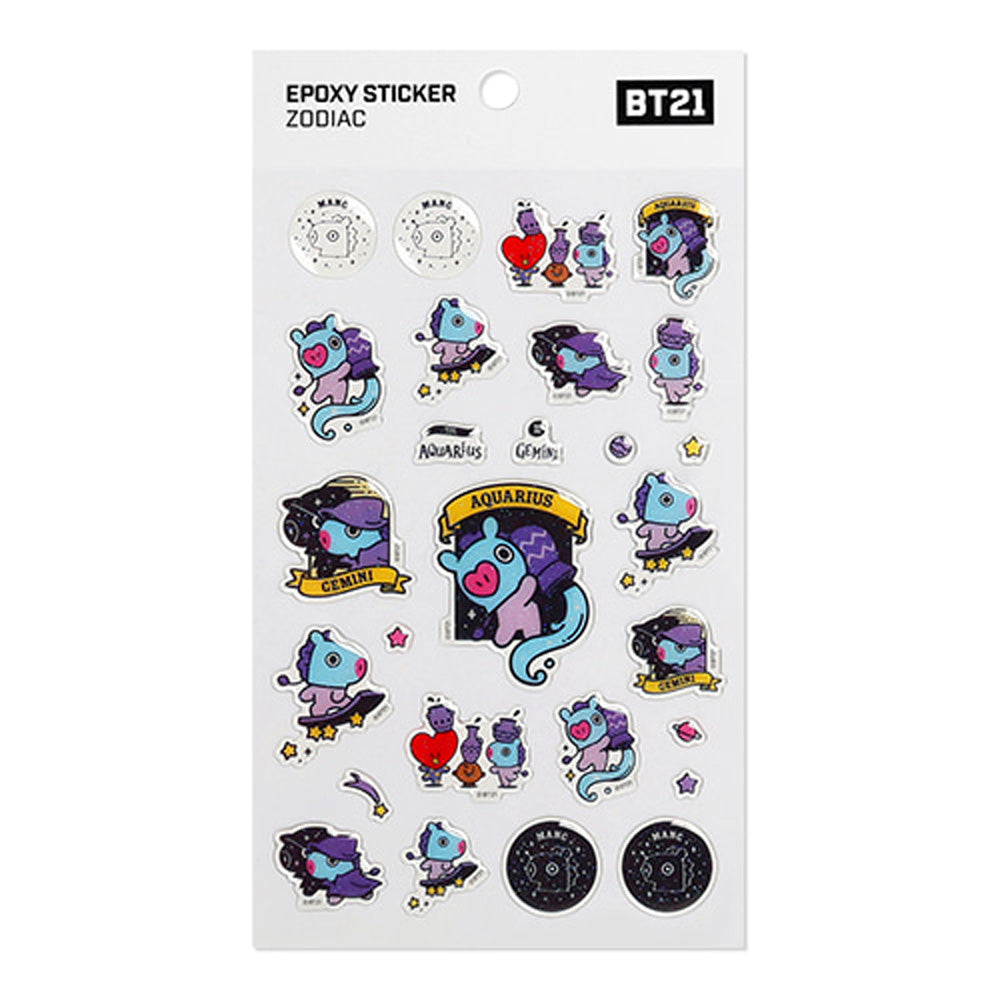 bt21 zodiac epoxy sticker