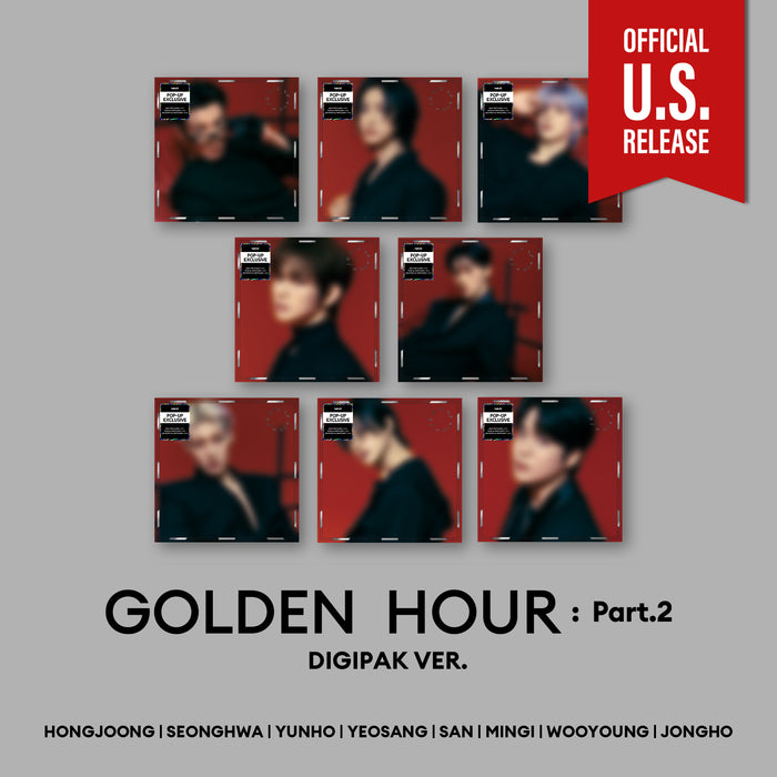 ATEEZ 11TH MINI ALBUM  [ GOLDEN HOUR : PART.2 ] DIGIPACK VER.+US POB (POP-UP Exclusive VER. from hello82) [US RELEASE]