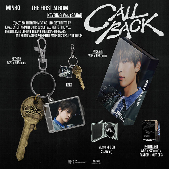 민호 | MINHO THE FIRST ALBUM [ CALL BACK ] KEYRING VER.(SMINI VER.)