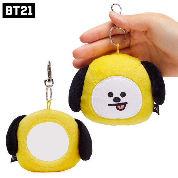 MUSIC PLAZA Goods CHIMMY BT21 OFFICIAL GOODS [ PLUSH MIRROR BAG CHARM ] BTS