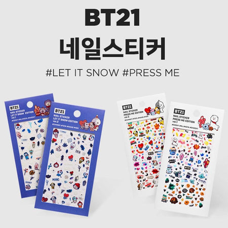 MUSIC PLAZA Goods 1-COOKY RJ KOYA SHOOKY BT21 x OLIVE YOUNG Nail Sticker [ PRESS ME EDITION ] Happy holiday with universtar!