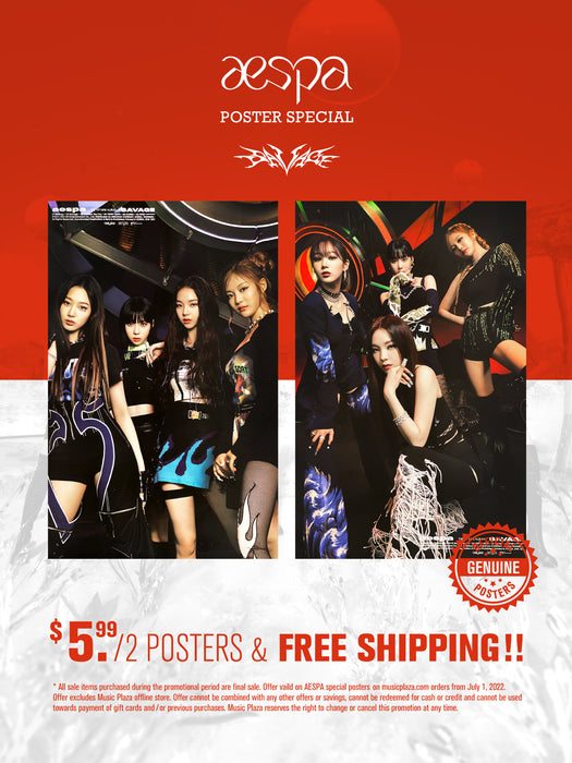 에스파 | AESPA | 1ST MINI ALBUM [ SAVAGE ] | (2 SET) POSTER SPECIAL