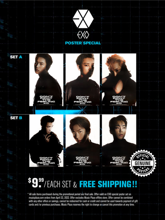 엑소 | EXO | SPECIAL ALBUM [ DON'T FIGHT THE FEELING ] | (3 SET) POSTER SPECIAL