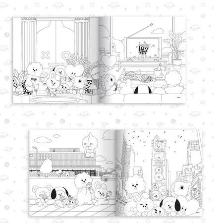 MUSIC PLAZA Photo Book BT21 COLORING BOOK + STICKERS