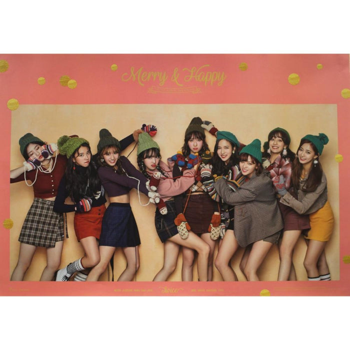 트와이스 | TWICE | 1ST ALBUM REPACKAGE [ MERRY & HAPPY ] | (HAPPY VER.) POSTER  ONLY - Music Plaza