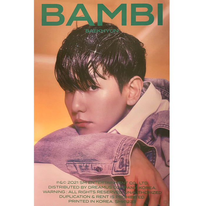 백현 | BAEKHYUN | 3RD MINI ALBUM [ BAMBI ] | (NIGHT RAIN - A VER.) POSTER ONLY