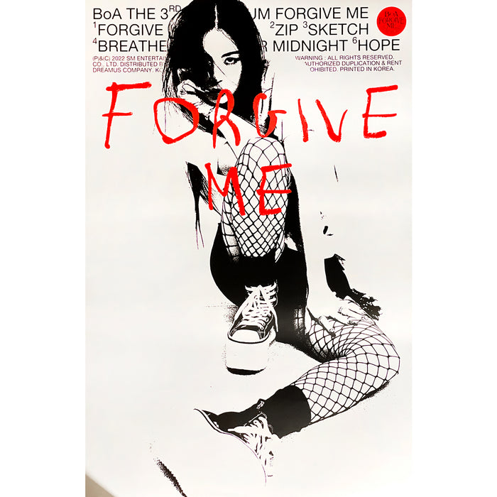 보아 | BOA | 3RD MINI ALBUM [ FORGIVE ME ] | (FORGIVE VER.) POSTER ONLY