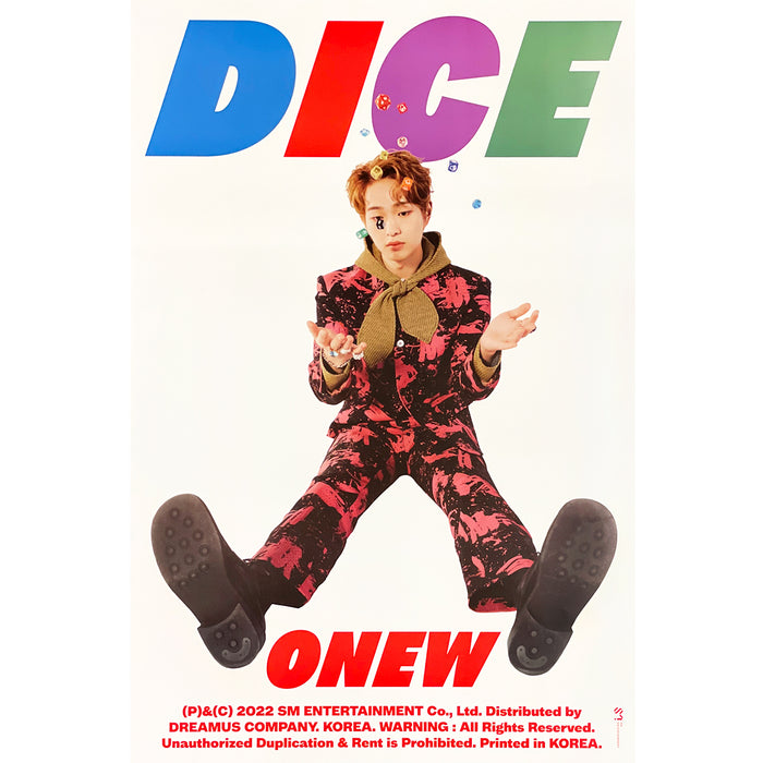 온유 | ONEW | 2ND MINI ALBUM [ DICE ] | (PHOTOBOOK VER. A) POSTER ONLY