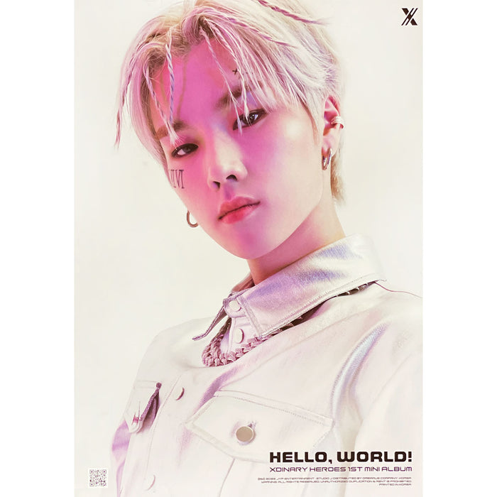 엑스디너리 히어로즈 | XDINARY HEROES | 1ST MINI ALBUM [ HELLO, WORLD! ] | (JUNGSU) POSTER ONLY