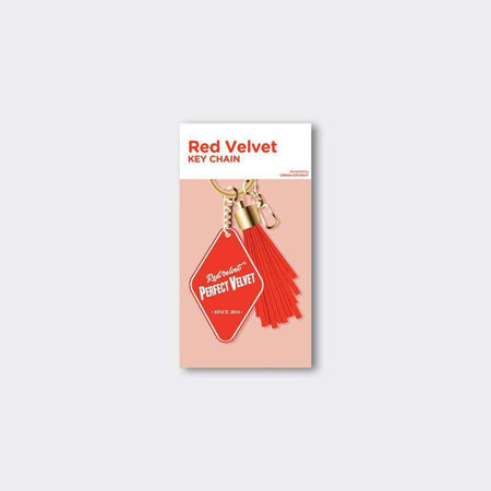 MUSIC PLAZA Goods RED VELVET LEATHER TASSEL KEYCHAIN [ OFFICIAL MD ]