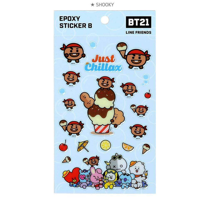 MUSIC PLAZA Goods SHOOKY BT21 EPOXY STICKER B / OFFICIAL MD