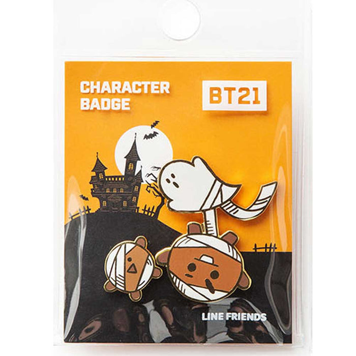 BT21 2019 HALLOWEEN COLLECTION [ METAL BADGE-  KNOCK, KNOCK WHO'S THERE] | 2PCS