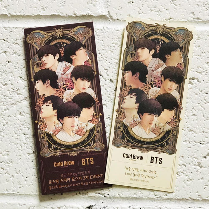 MUSIC PLAZA Goods BTS COLD BREW COFFEE OFFICIAL Illustration STICKER SET (7PCS) + 1 CARD