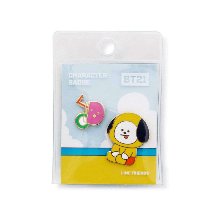 MUSIC PLAZA Goods CHIMMY BT21 CHARACTER BADGE [ VON VOYAGE ] 2PCS SET