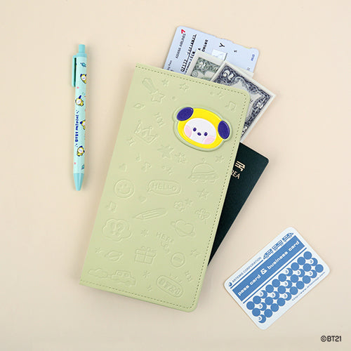 BT21 [ MININI ] LEATHER PATCH PASSPORT COVER ( LARGE SIZE )