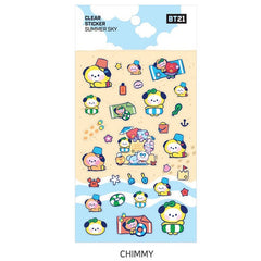 BT21 [ minini Summer Sky ] Clear Sticker SHOOKY