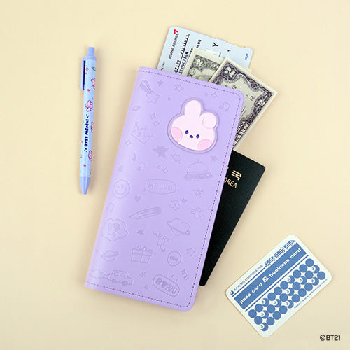 BT21 [ MININI ] LEATHER PATCH PASSPORT COVER ( LARGE SIZE )