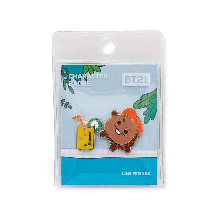 MUSIC PLAZA Goods SHOOKY BT21 CHARACTER BADGE [ VON VOYAGE ] 2PCS SET