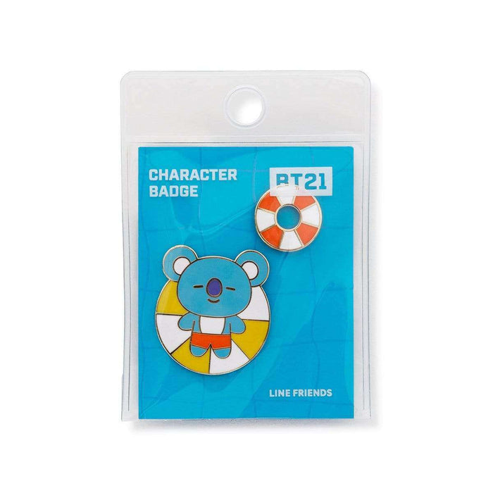 MUSIC PLAZA Goods KOYA BT21 CHARACTER BADGE [ VON VOYAGE ] 2PCS SET