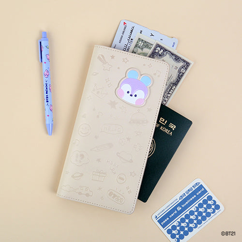 BT21 [ MININI ] LEATHER PATCH PASSPORT COVER ( LARGE SIZE )