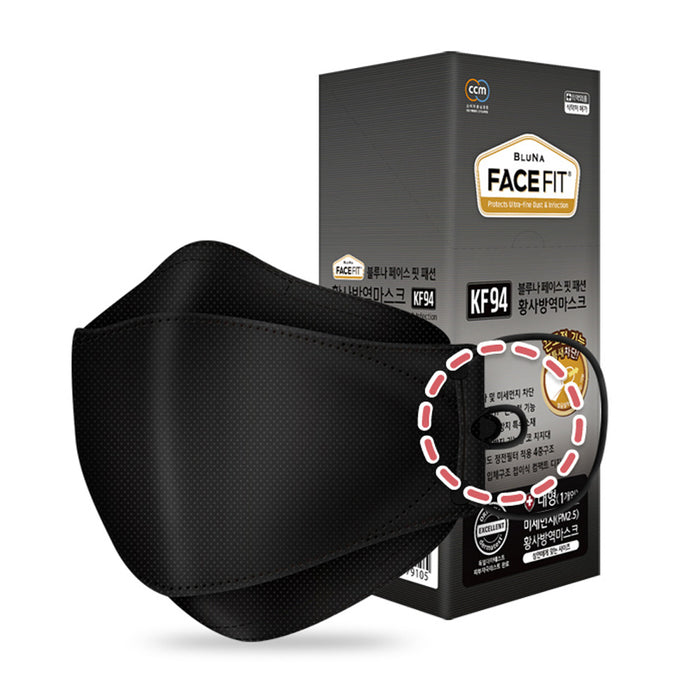 BLUNA FACE FIT KF94 MASK | BLACK COLOR