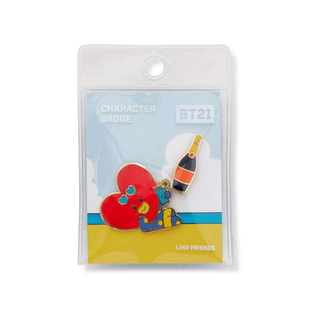 MUSIC PLAZA Goods TATA BT21 CHARACTER BADGE [ VON VOYAGE ] 2PCS SET