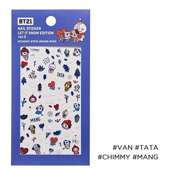 MUSIC PLAZA Goods 2-CHIMMY TATA MANG VAN BT21 x OLIVE YOUNG Nail Sticker [ LET IT SNOW EDITION ] Wish you a best holiday!